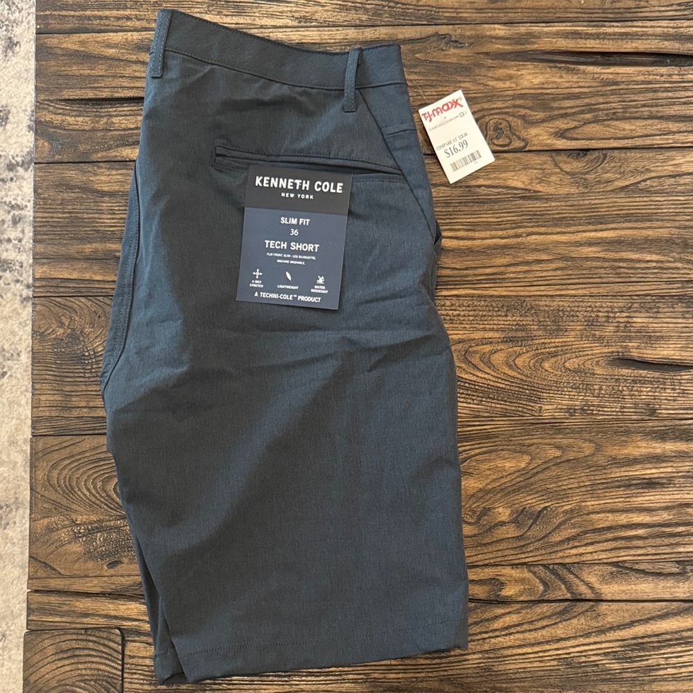 Kenneth Cole Men's Dark Gray Tech Shorts